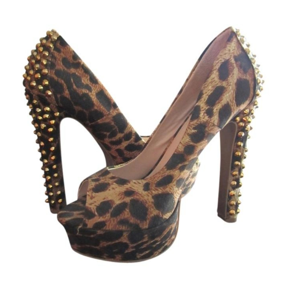 Zigi soho leopard open toe pumps